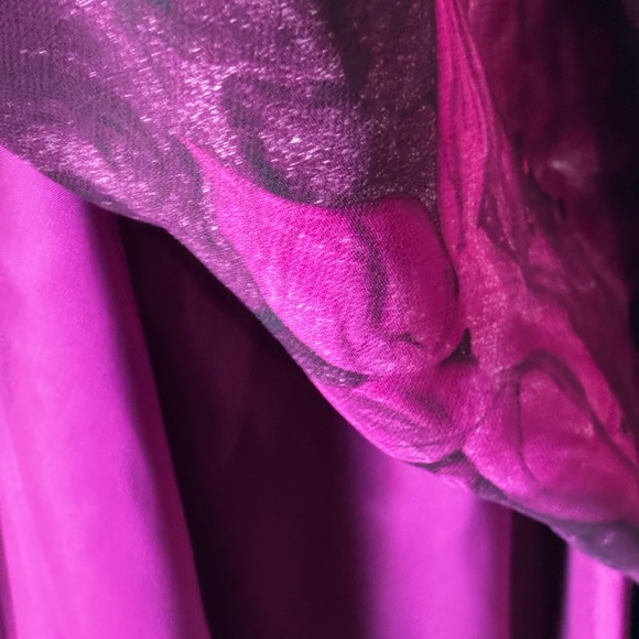 Jones New York Dress Sz 6 Purple Pink Floral Lined Sleeveless Midi Sheath Dress - Picture 5 of 9